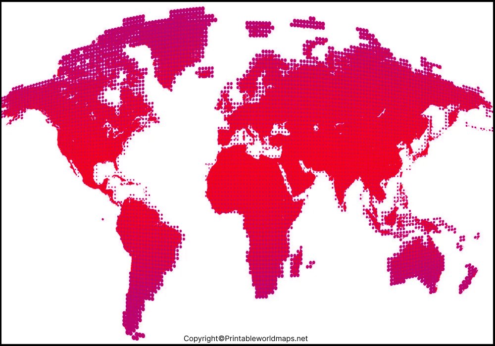 Pink World Map Poster | Pink Map of World 5 Pink World Maps
