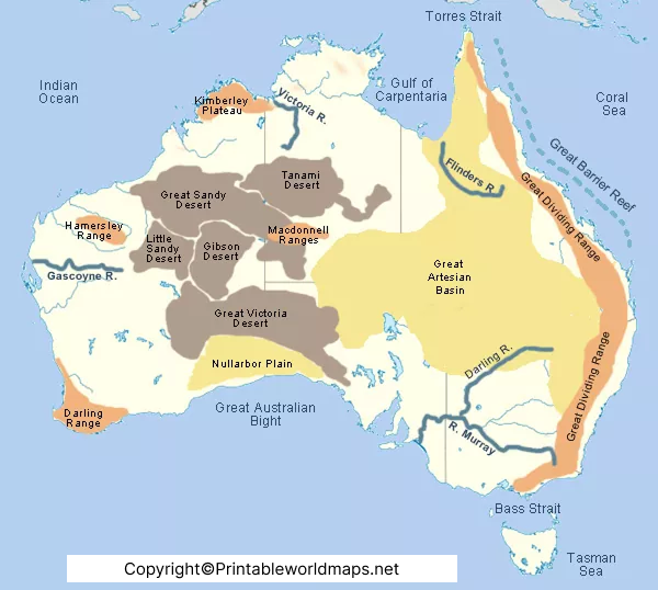 Australia Mountains Map – Map of Australia Mountains 4 Printable Australia Mountains Map Labeled