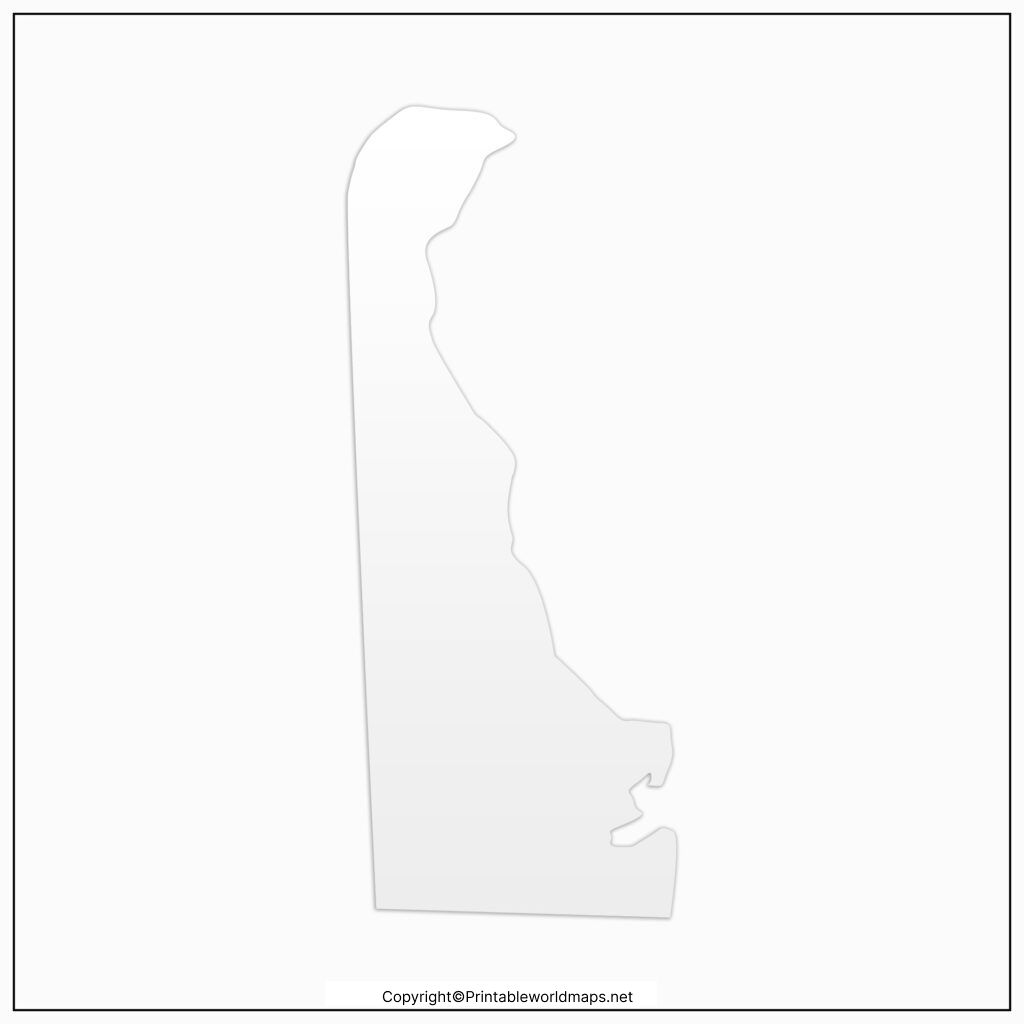 Printable Blank Delaware Map 1024x1024 1
