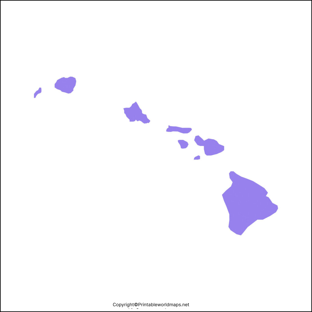 Printable Blank Map of Hawaii – Outline, Transparent, PNG Map 2 Printable Blank Hawaii Map 1024x1024 1