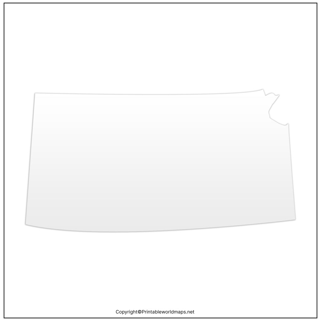 Printable Blank Map of Kansas – Outline, Transparent, PNG map 2 Printable Blank Kansas Map 1024x1024 1