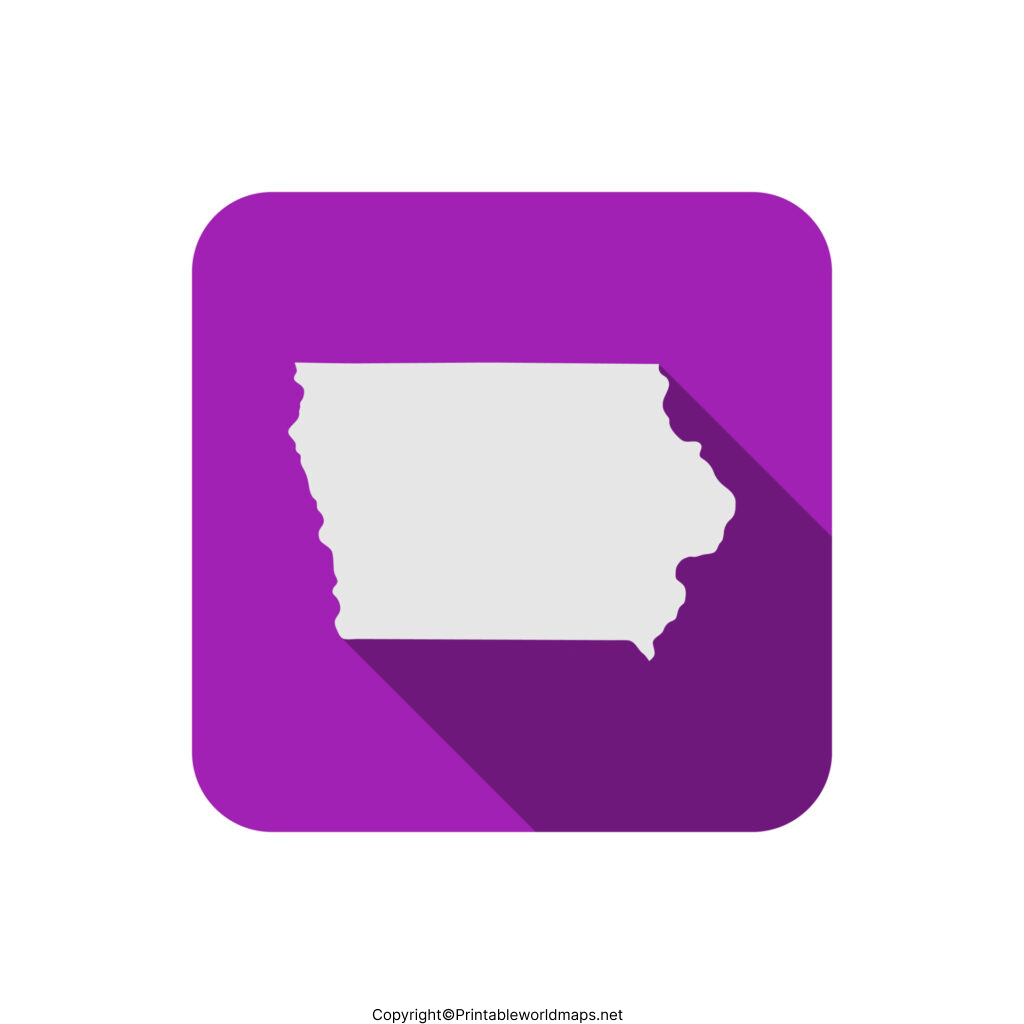 Printable Blank Map of Iowa – Outline, Transparent, PNG map 2 Printable Blank Map of Iowa 1024x1024 1