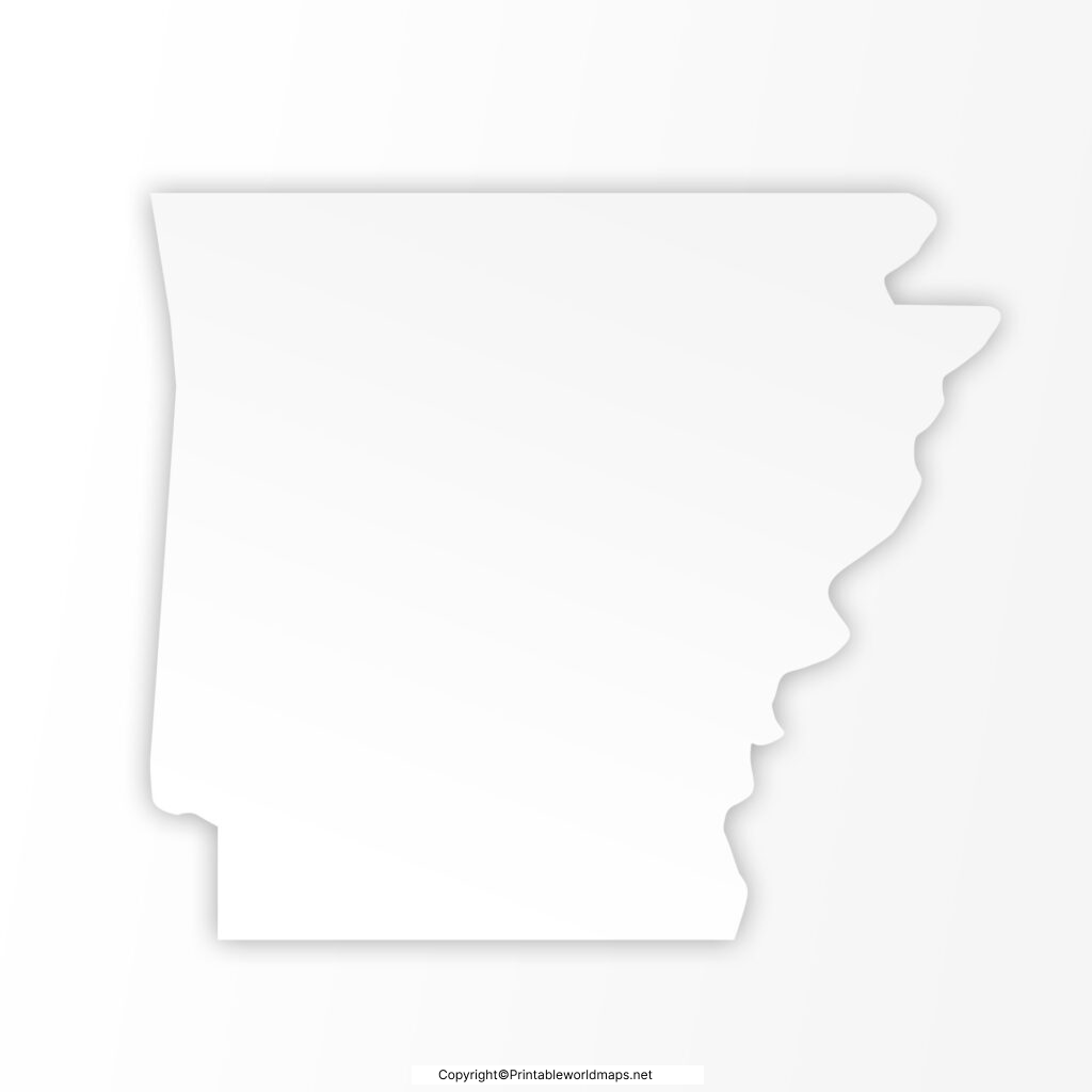 Printable Blank Map of Arkansas- Outline, Transparent map 4 Printable Map of Arkansas 1024x1024 1
