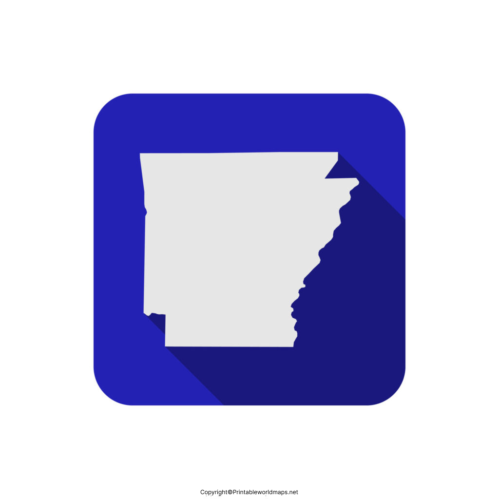 Printable Blank Map of Arkansas- Outline, Transparent map 5 Printable Map of Arkansas