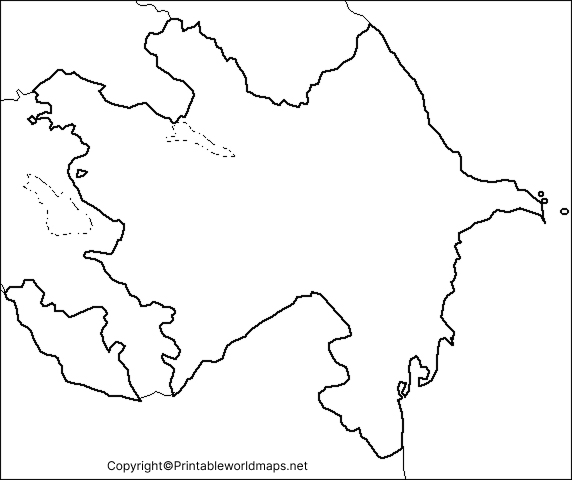 Printable Blank Map of Azerbaijan – Outline, Transparent, PNG Map 3 Printable Map of Azerbaijan