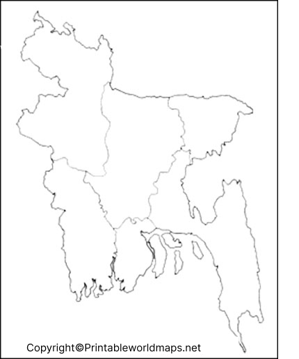 Printable Blank Map of Bangladesh – Outline, Transparent map 3 Printable Map of Bangladesh