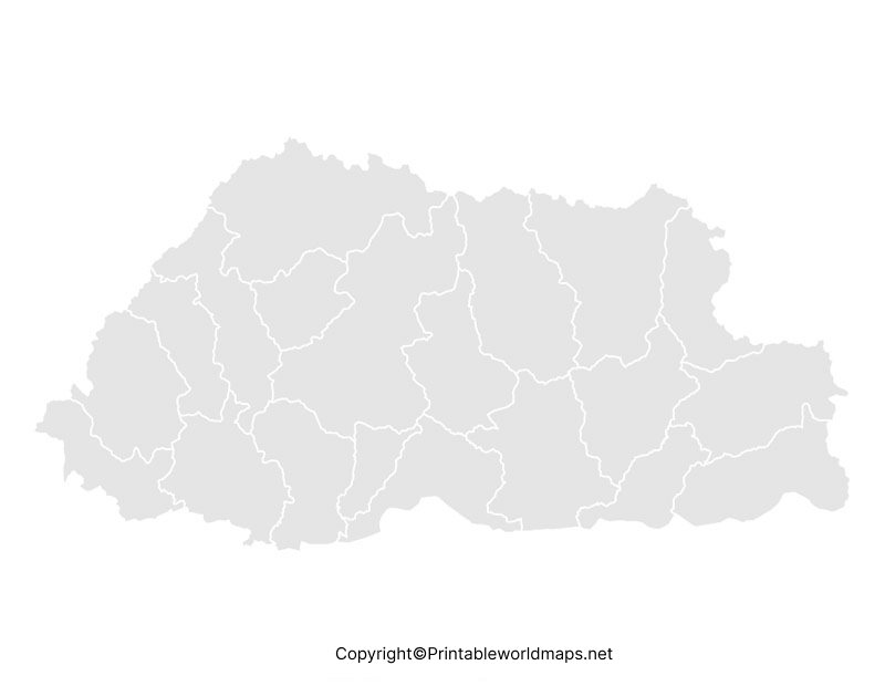 Printable Blank Map of Bhutan – Outline Transparent PNG map 3 Printable Map of Bhutan