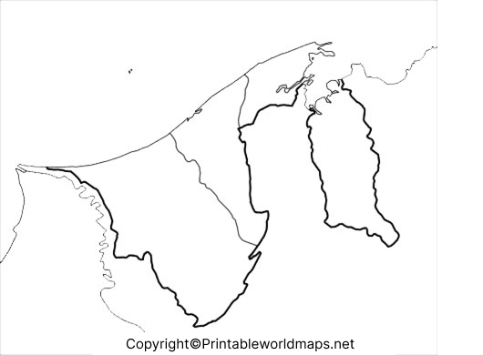 Printable Blank Map of Brunei – Outline, Transparent, PNG map 3 Printable Map of Brunei