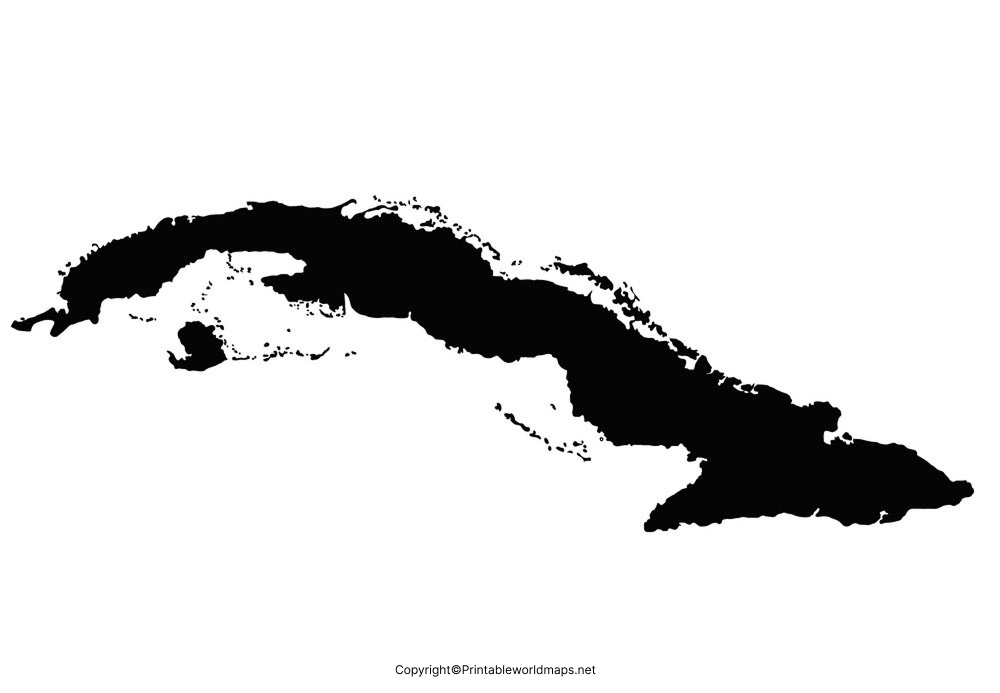 Printable Blank Map of Cuba- Outline, Transparent, PNG Map 3 Printable Map of Cuba