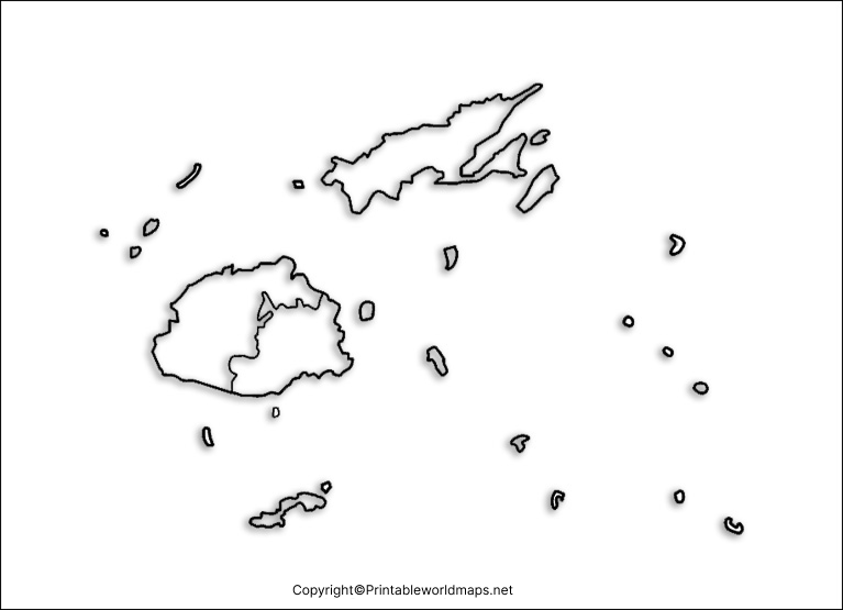 Printable Blank Map of Fiji – Outline, Transparent, PNG Map 3 Printable Map of Fiji