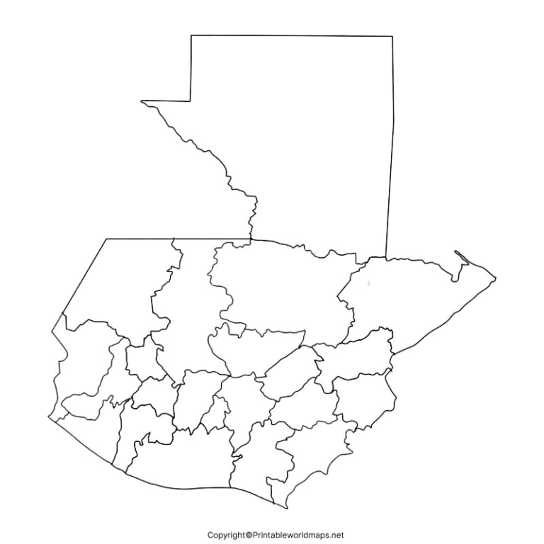 Printable Map of Guatemala