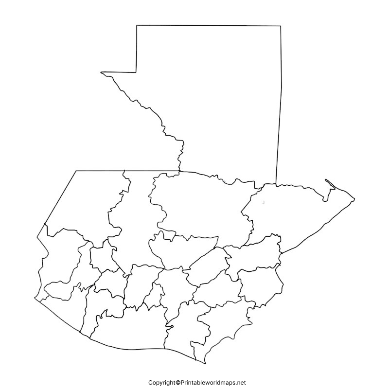 Printable Blank Map of Guatemala – Outline, Transparent, PNG Map 3 Printable Map of Guatemala