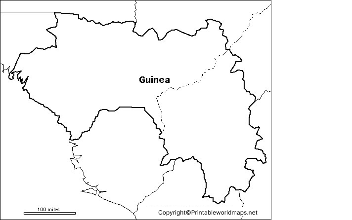 Printable Blank Map of Guinea – Outline, Transparent, PNG map 3 Printable Map of Guinea