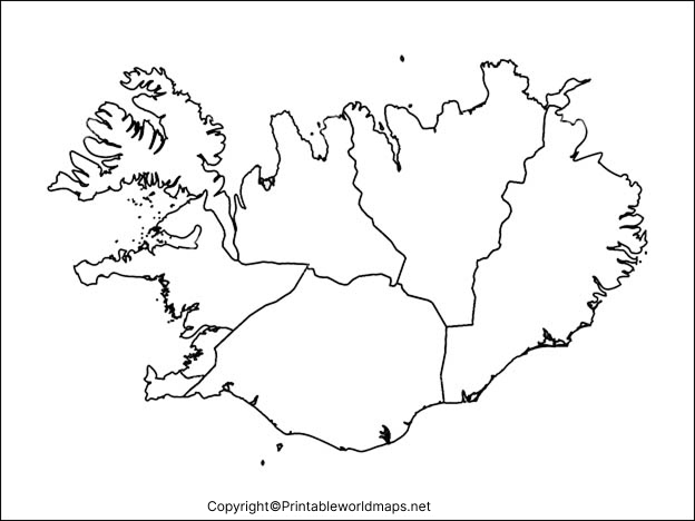Printable Blank Map of Iceland – Outline, Transparent, PNG Map 3 Printable Map of Iceland