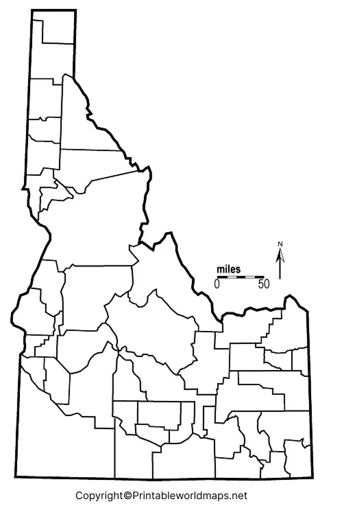 Printable Blank Map of Idaho – Outline, Transparent PNG map 5 Printable Map of Idaho