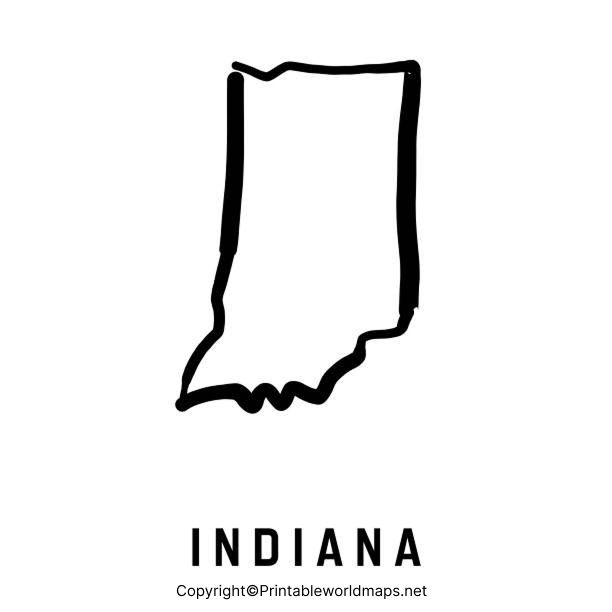Printable Blank Map of Indiana – Outline, Transparent map 6 Printable Map of Indiana