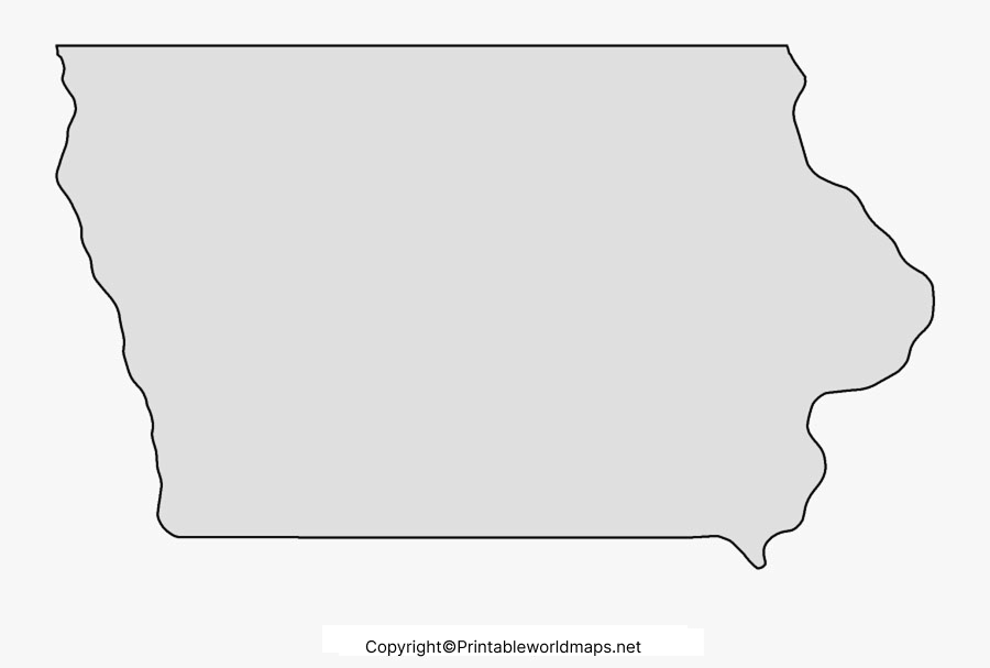 Printable Blank Map of Iowa – Outline, Transparent, PNG map 5 Printable Map of Iowa 2