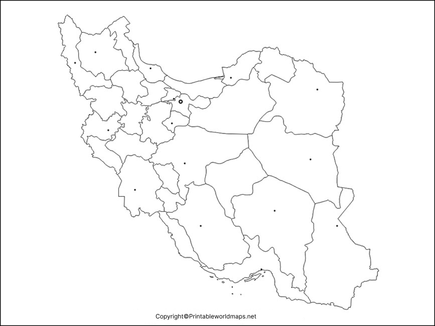 Printable Blank Map of Iran – Outline, Transparent, PNG map 3 Printable Map of Iran