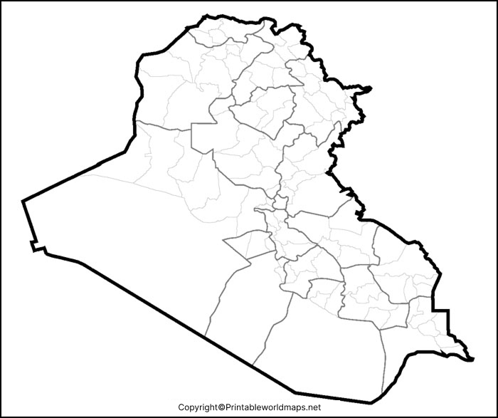 Printable Blank Map of Iraq – Outline, Transparent, PNG map 2 Printable Map of Iraq