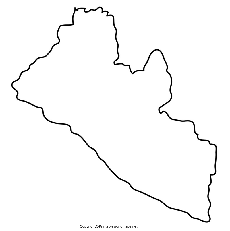 Printable Blank Map of Liberia – Outline, Transparent, PNG map 3 Printable Map of Liberia 1019x1024 1