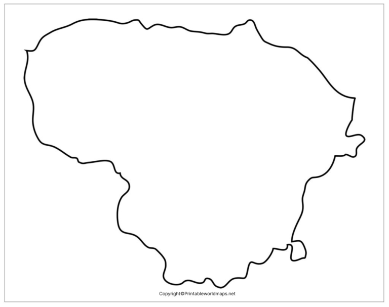 Printable Map of Lithuania