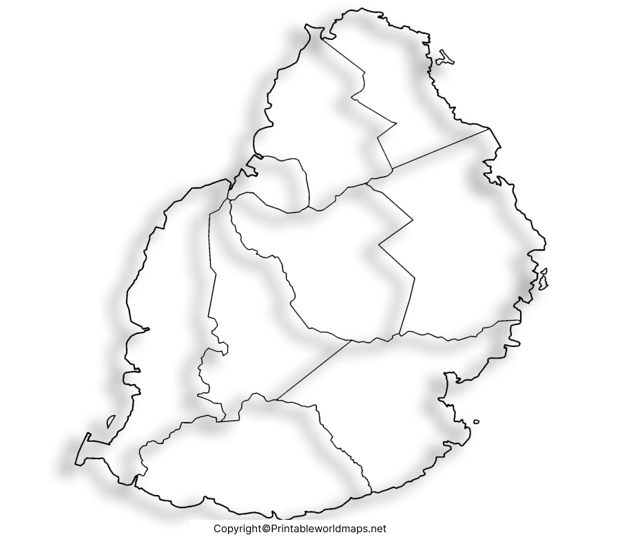 Printable Blank Map of Mauritius – Outline, Transparent Map 3 Printable Map of Mauritius