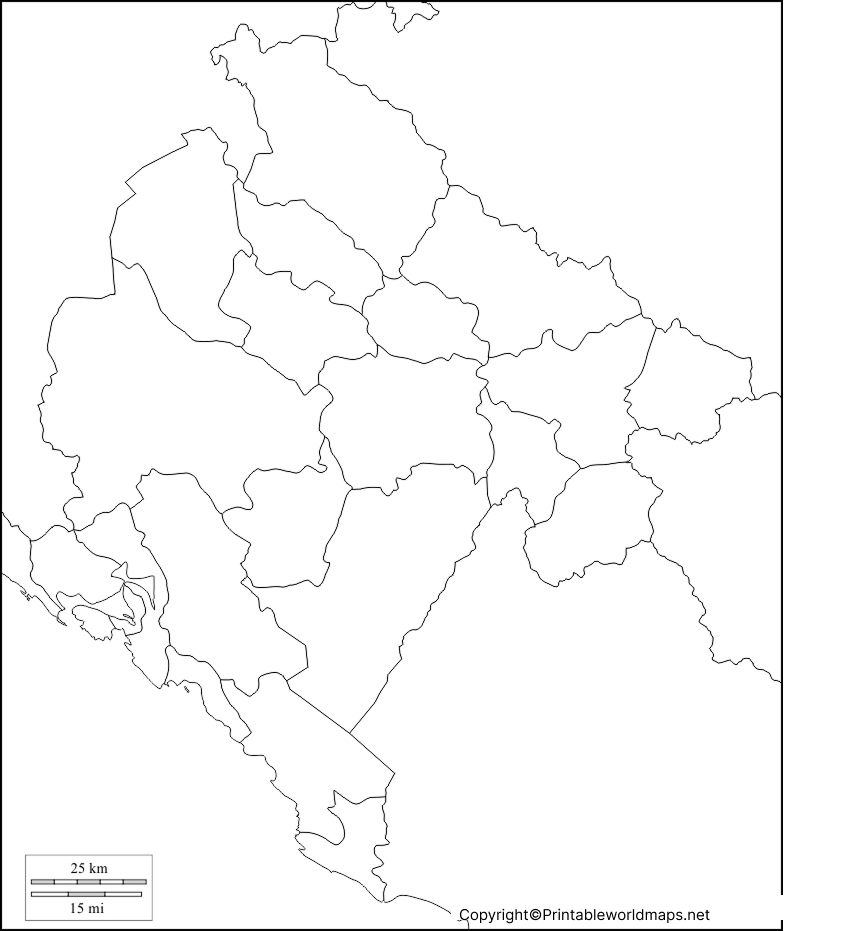 Printable Blank Map of Montenegro – Outline, Transparent Map 3 Printable Map of Montenegro