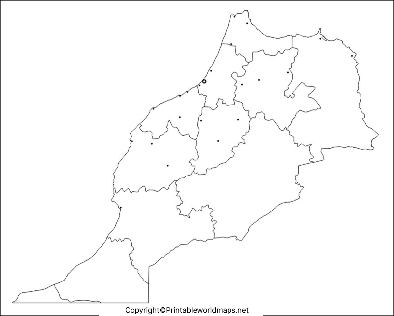Printable Blank Map of Morocco – Outline, Transparent Map 3 Printable Map of Morocco
