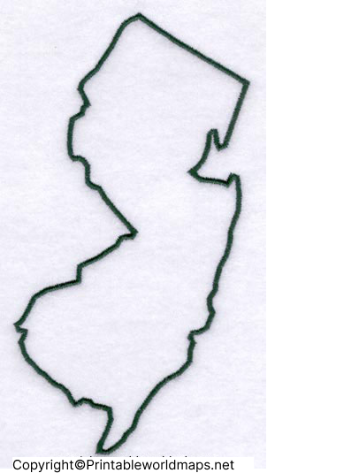 Printable Blank Map of New Jersey – Outline Transparent map 4 Printable Map of New Jersey