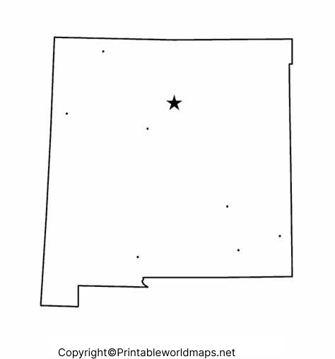 Printable Blank Map of New Mexico -Outline Transparent map 4 Printable Map of New