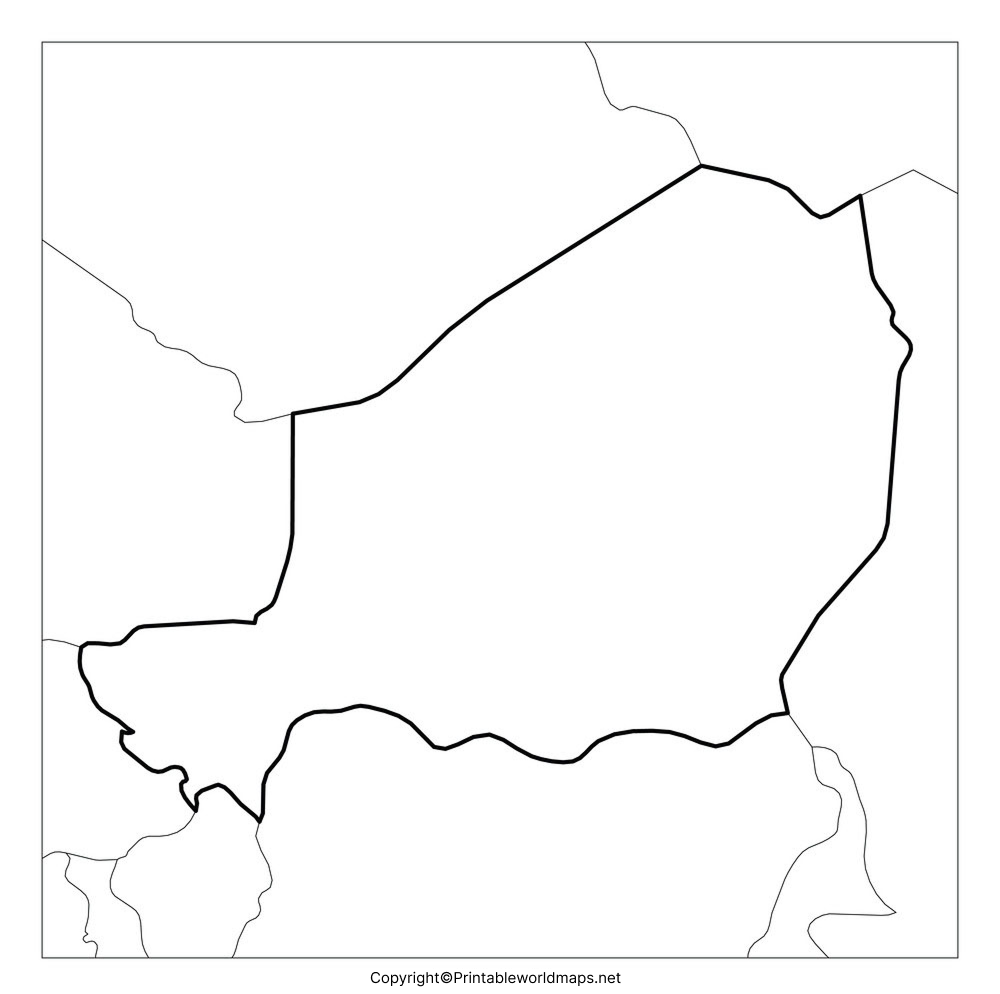 Printable Blank Map of Niger – Outline, Transparent, PNG map 3 Printable Map of Niger