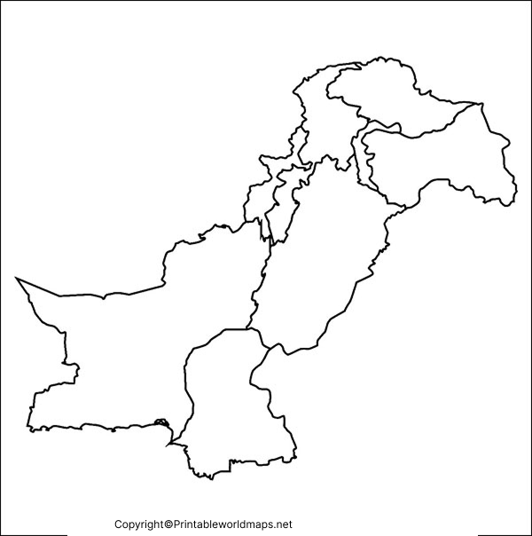 Printable Blank Map of Pakistan – Outline, Transparent, PNG map 3 Printable Map of Pakistan