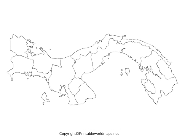Printable Blank Map of Panama – Outline, Transparent PNG map 3 Printable Map of Panama