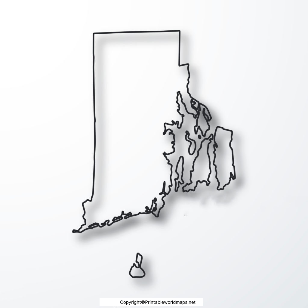 Printable Blank Map of Rhode Island – Outline, PNG map 3 Printable Map of Rhode Island 1024x1024 1