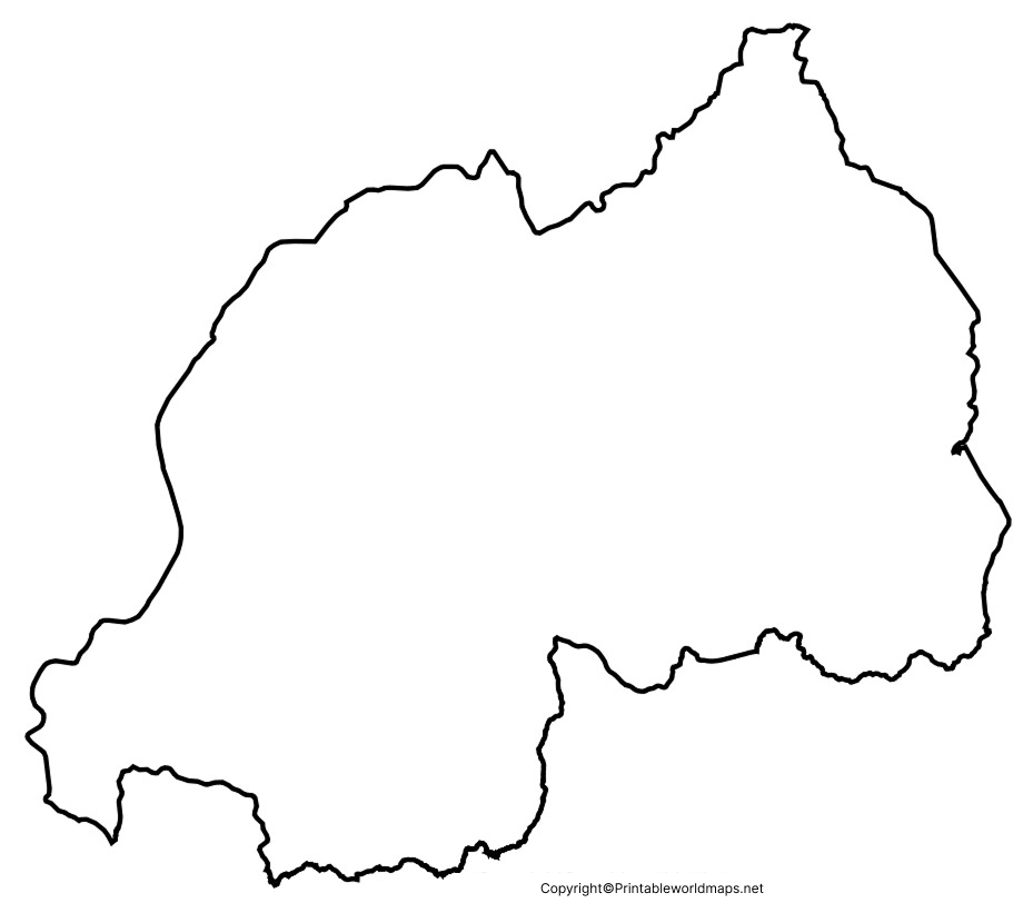 Printable Blank Map of Rwanda – Outline, Transparent, PNG map 3 Printable Map of Rwanda