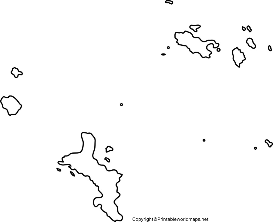 Printable Blank Map of Seychelles – Outline Transparent Map 3 Printable Map of Seychelles