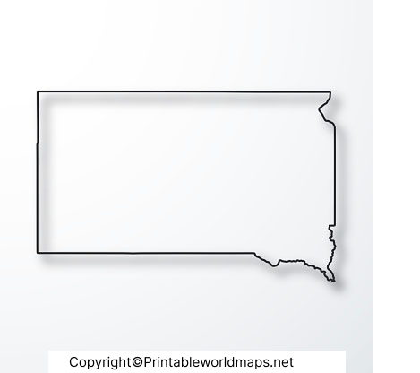 Printable Blank Map of South Dakota – Outline, PNG map 3 Printable Map of South Dakota
