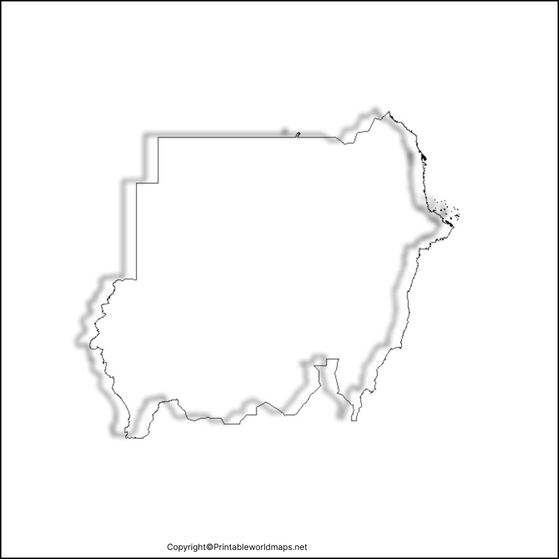 Printable Blank Map of Sudan – Outline, Transparent, PNG Map 3 Printable Map of Sudan