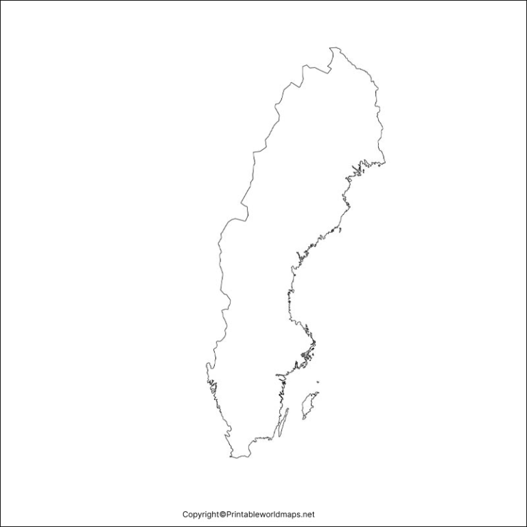 Printable Map of Sweden
