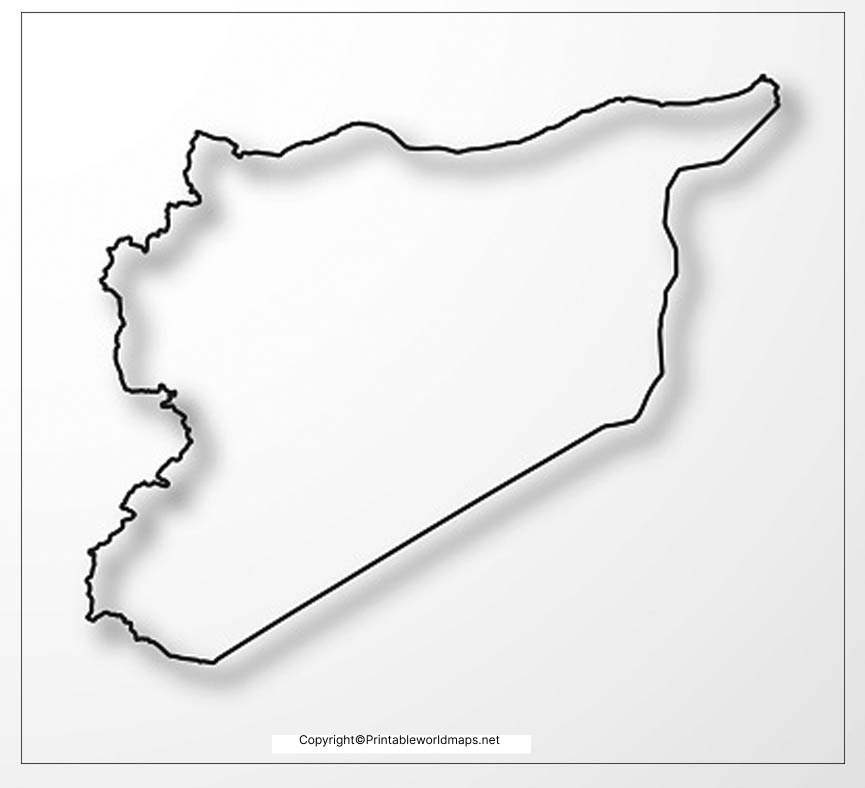 Printable Blank Map of Syria – Outline, Transparent, PNG map 3 Printable Map of Syria