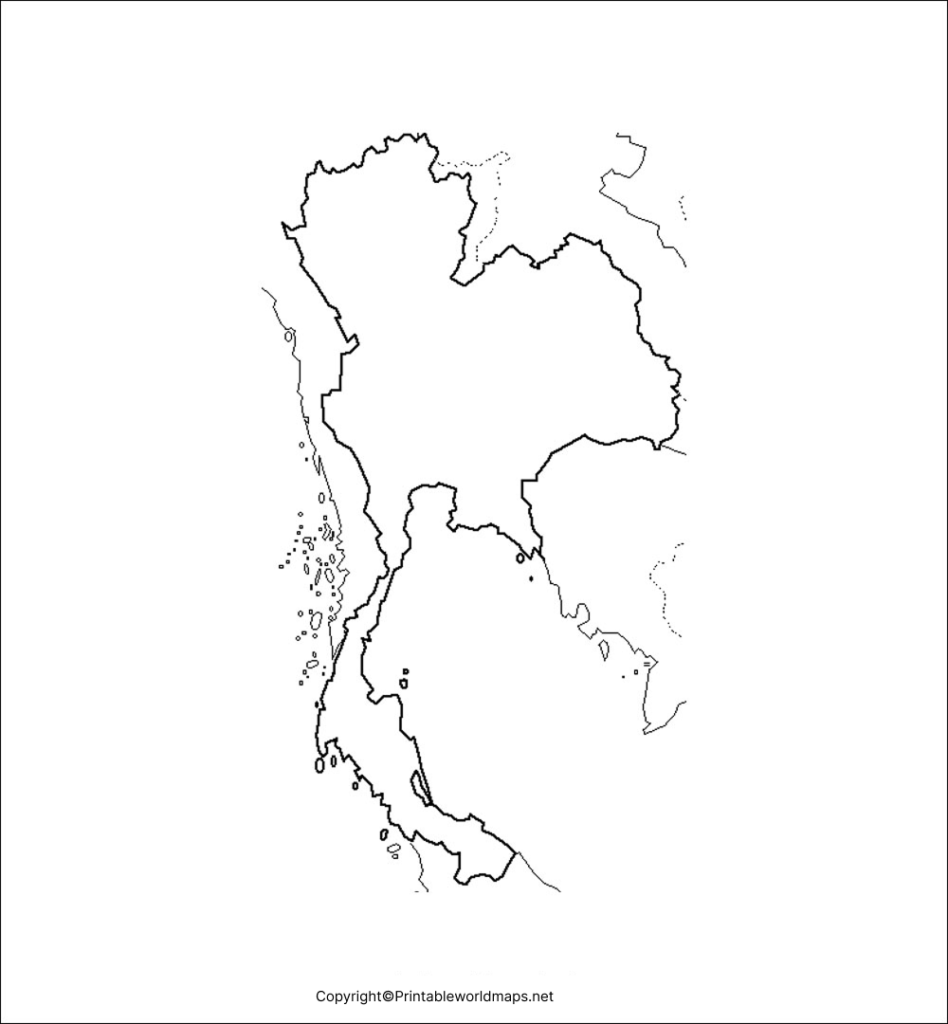 Blank Map of Thailand – Outline Map of Thailand – Transparent PNG 5 Printable Map of Thailand