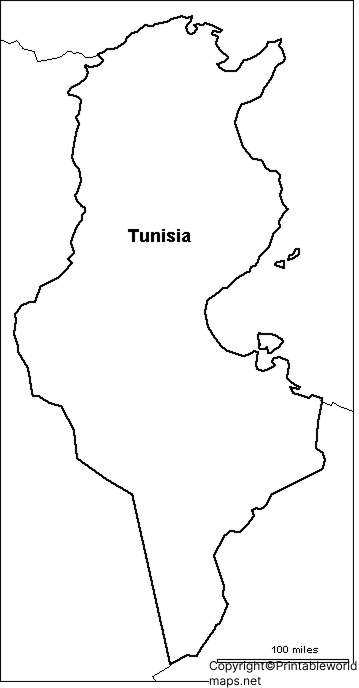 Printable Blank Map of Tunisia – Outline, Transparent, PNG map 3 Printable Map of Tunisia