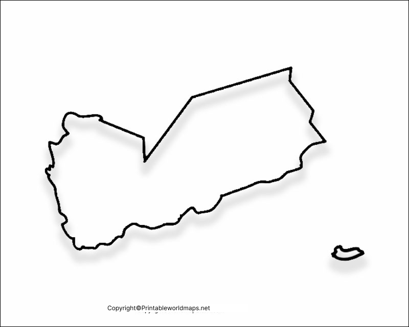 Printable Blank Map of Yemen – Outline, Transparent, PNG map 2 Printable Map of Yemen