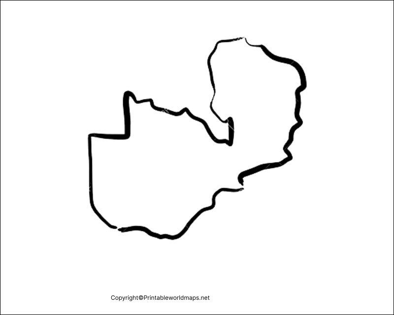 Printable Blank Map of Zambia – Outline, Transparent, PNG map 5 Printable Map of Zambia 1