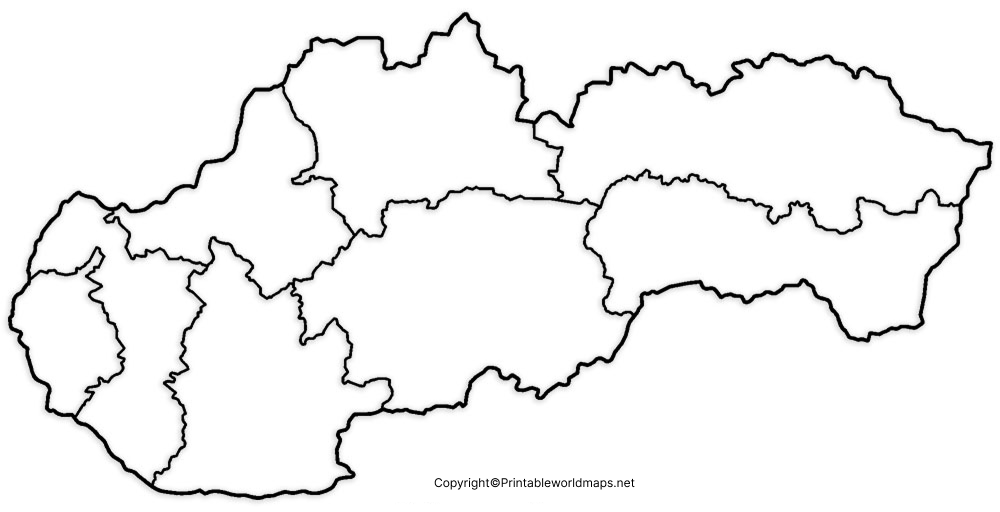 Printable Blank Map of Slovakia – Outline, Transparent, PNG map 2 Slovakia Blank map Outline
