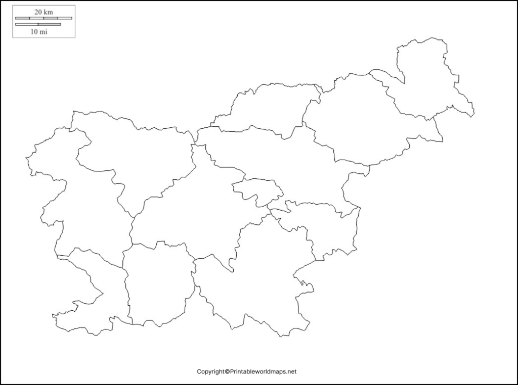 Printable Blank Map of Slovenia – Outline, Transparent, PNG map 2 Slovenia Blank map Outline