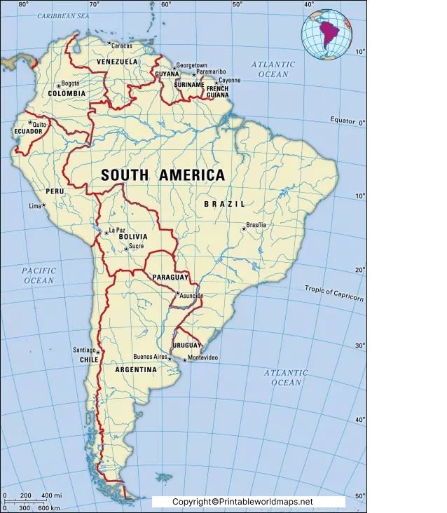 South America Mountains Map | Map of South America Mountains 5 South America Map with Mountains