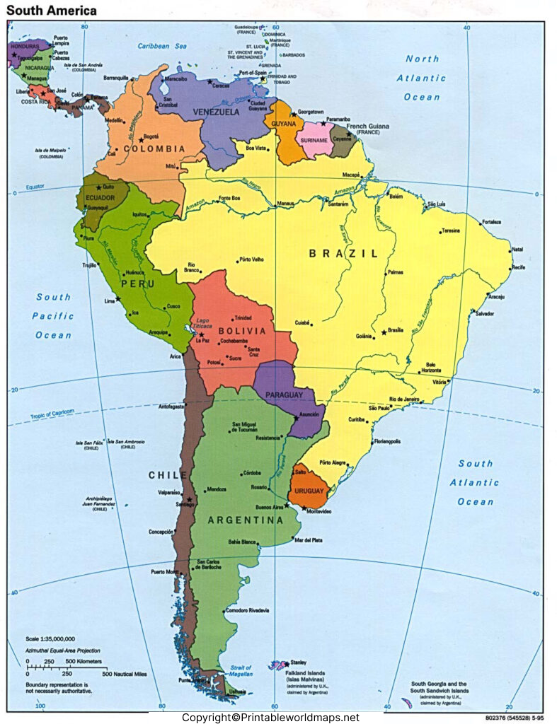 South America Political Map – Map of South America Political 5 South America map political 787x1024 1