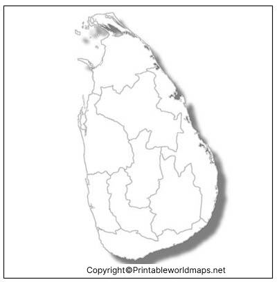 Printable Blank Map of Sri Lanka – Outline, Transparent Map 2 Sri Lanka Blank Map Outline