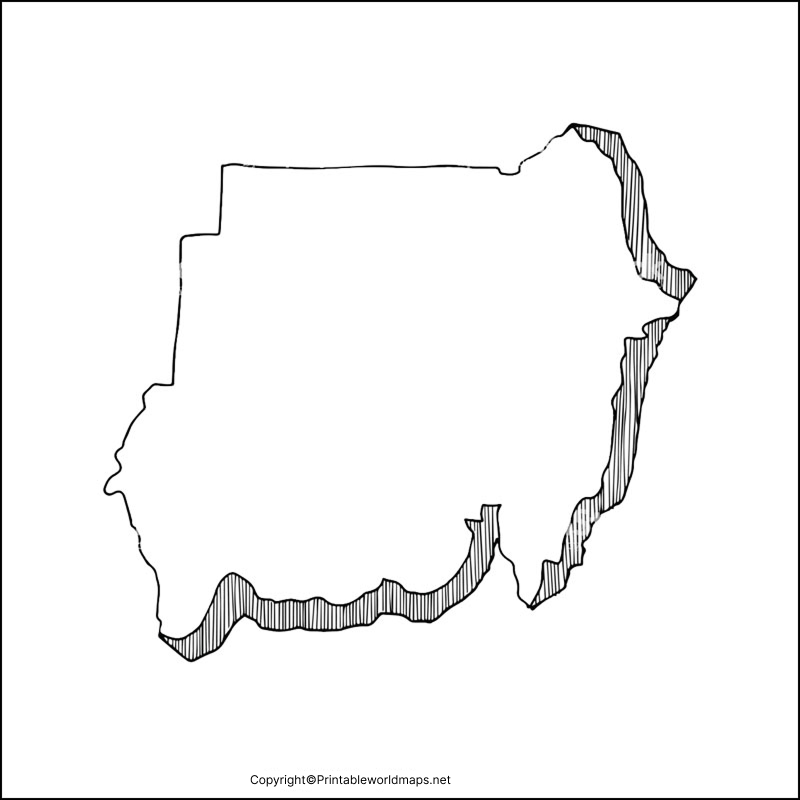 Printable Blank Map of Sudan – Outline, Transparent, PNG Map 2 Sudan Blank Map Outline